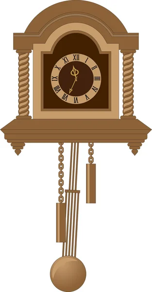 Antiquarian clock with a pendulum — Stock Vector