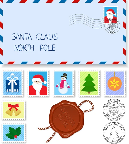 Carta a Santa Claus — Vector de stock