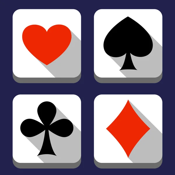 Jugar iconos de cartas — Vector de stock