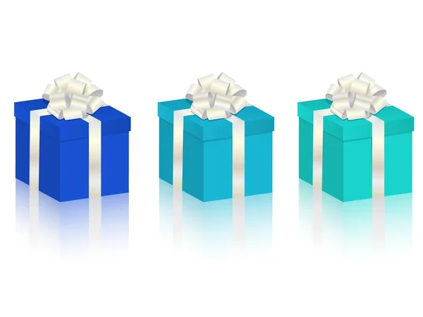 Cajas de regalo en 3 colores diferentes — Archivo Imágenes Vectoriales