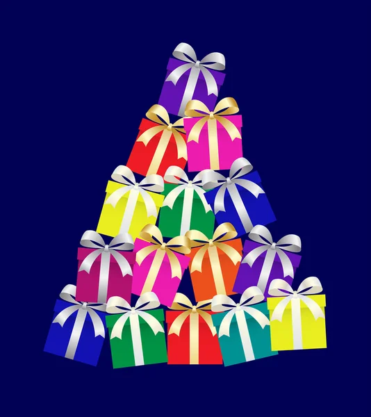 Astratto albero di Natale di confezioni regalo — Vettoriale Stock