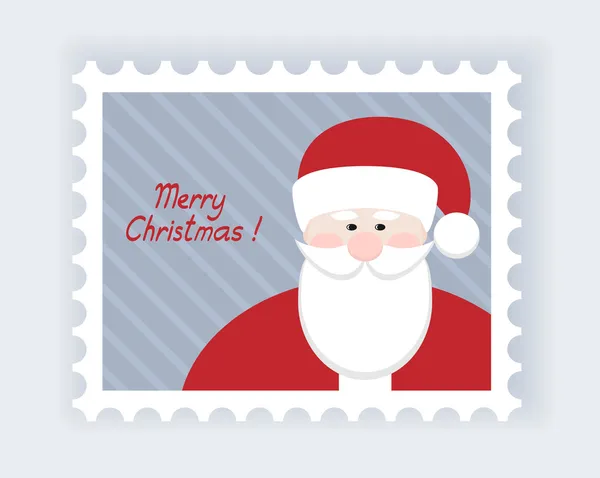 Christmas post stempel met santa claus — Stockvector