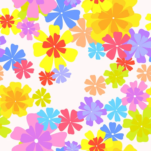 Vector seamless multi-colored floral pattern — Stock Vector