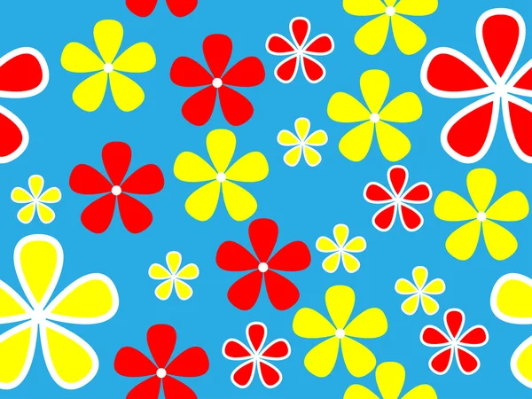 矢量无缝多彩色花卉图案 — 图库矢量图片