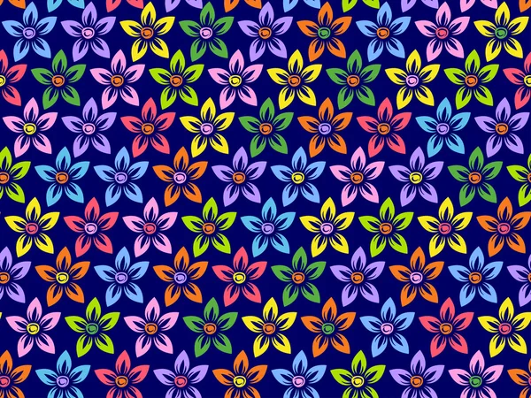 Vector seamless pattern of flowers — Stock Vector