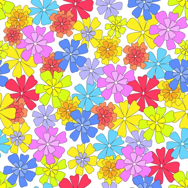 Vector seamless pattern of flowers — Stock Vector