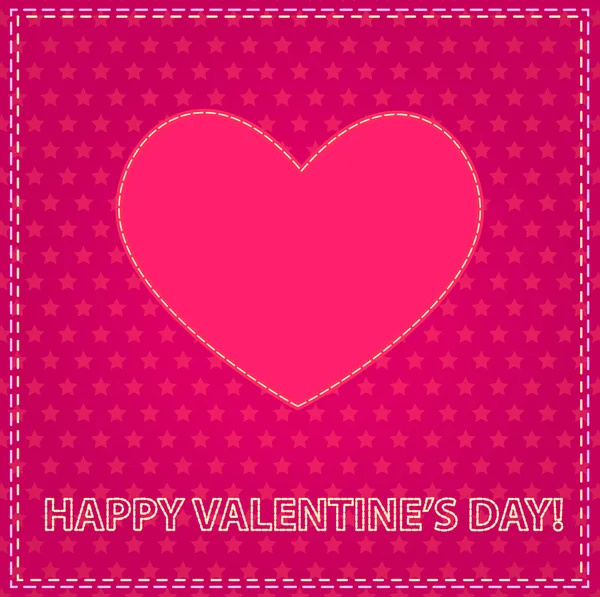 Valentine's day card with sewing valentine — Stock Vector