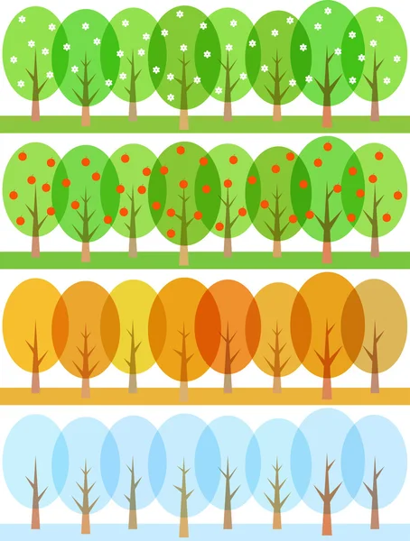 Dört mevsim — Stok Vektör