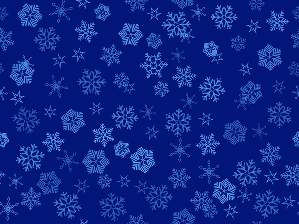 Fondo sin costura vectorial de copos de nieve transparentes — Vector de stock