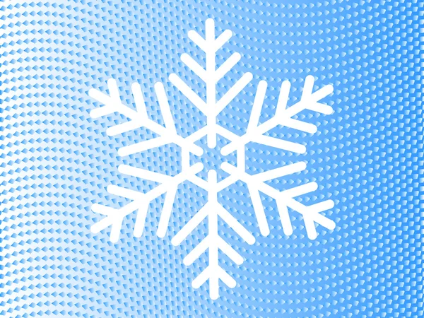 Snowflake on background of wavy lines of blue diamonds — Stock Vector