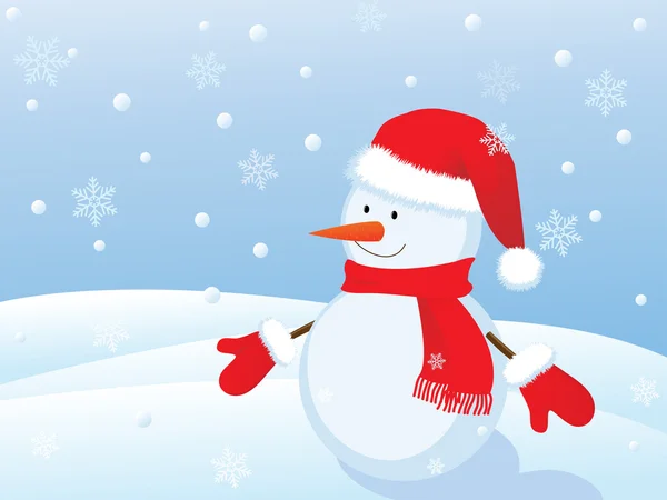 Christmas snowman — Stockvector