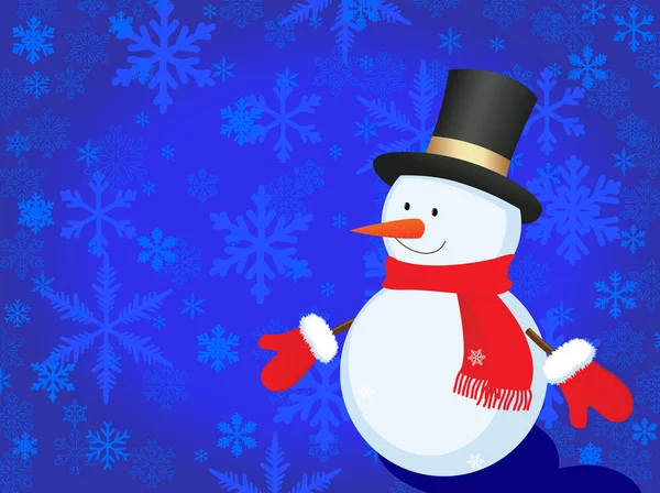 Kerstmis achtergrond met sneeuwpop — Stockvector