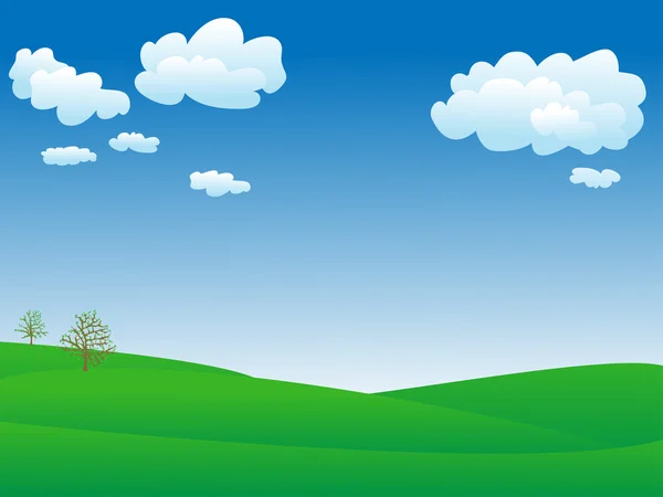 Paisaje de primavera tranquilo y tranquilo — Vector de stock