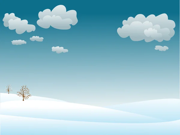 Векторный спокойный и снежный зимний пейзаж — стоковый вектор