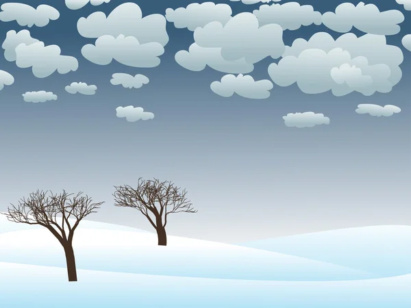 Снежный зимний пейзаж. — стоковый вектор