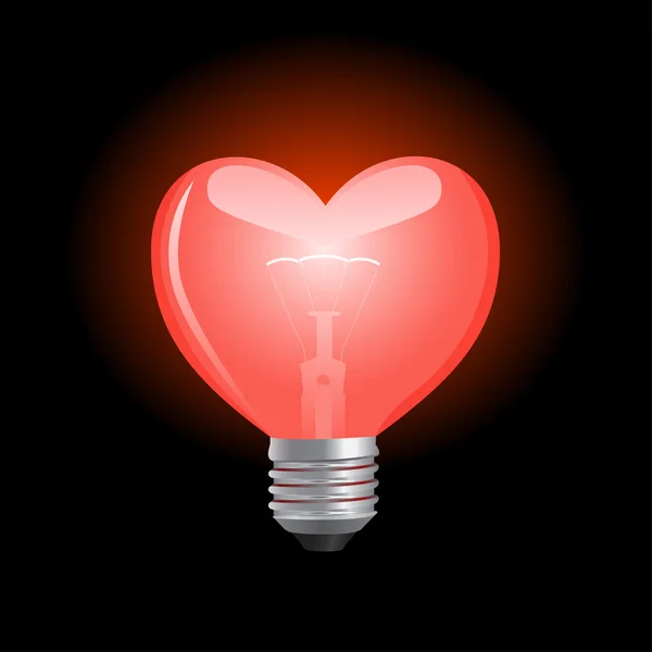 Heart shaped bulb — Stock Vector