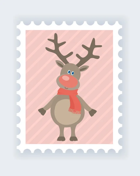 Різдвяна ілюстрація зі смішними олені — стоковий вектор