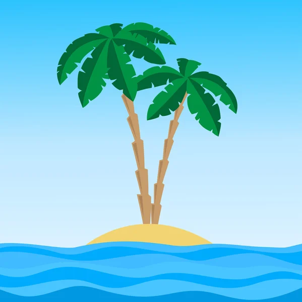Île avec palmiers. — Image vectorielle