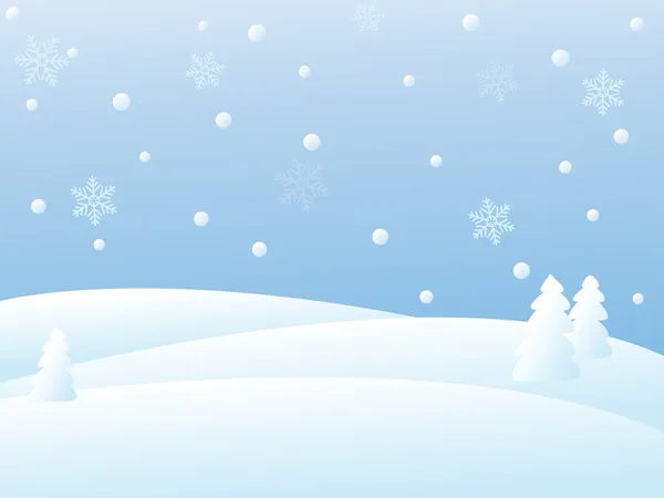 Сніжне зимовий пейзаж — стоковий вектор