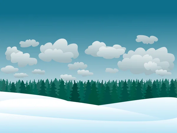 Inverno nevado paisagem . —  Vetores de Stock