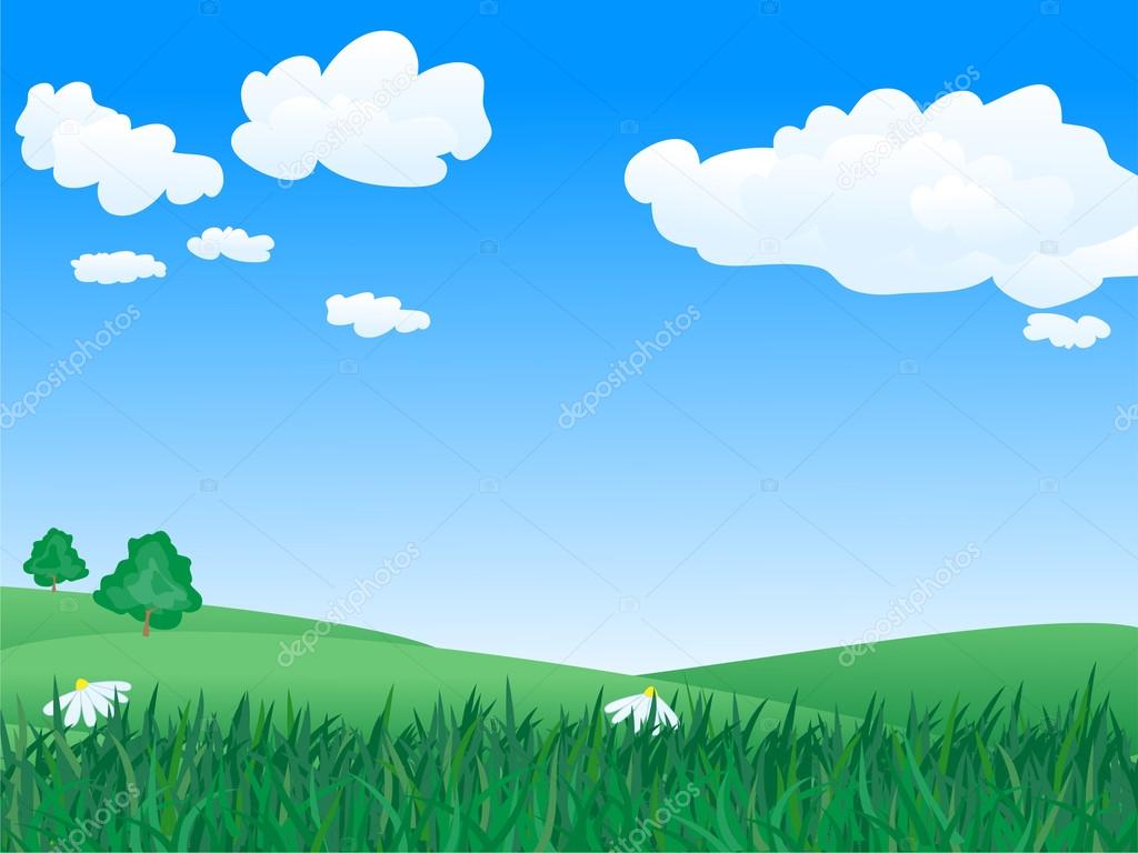 Peaceful and calm summer landscape Stock Vector by ©Takra