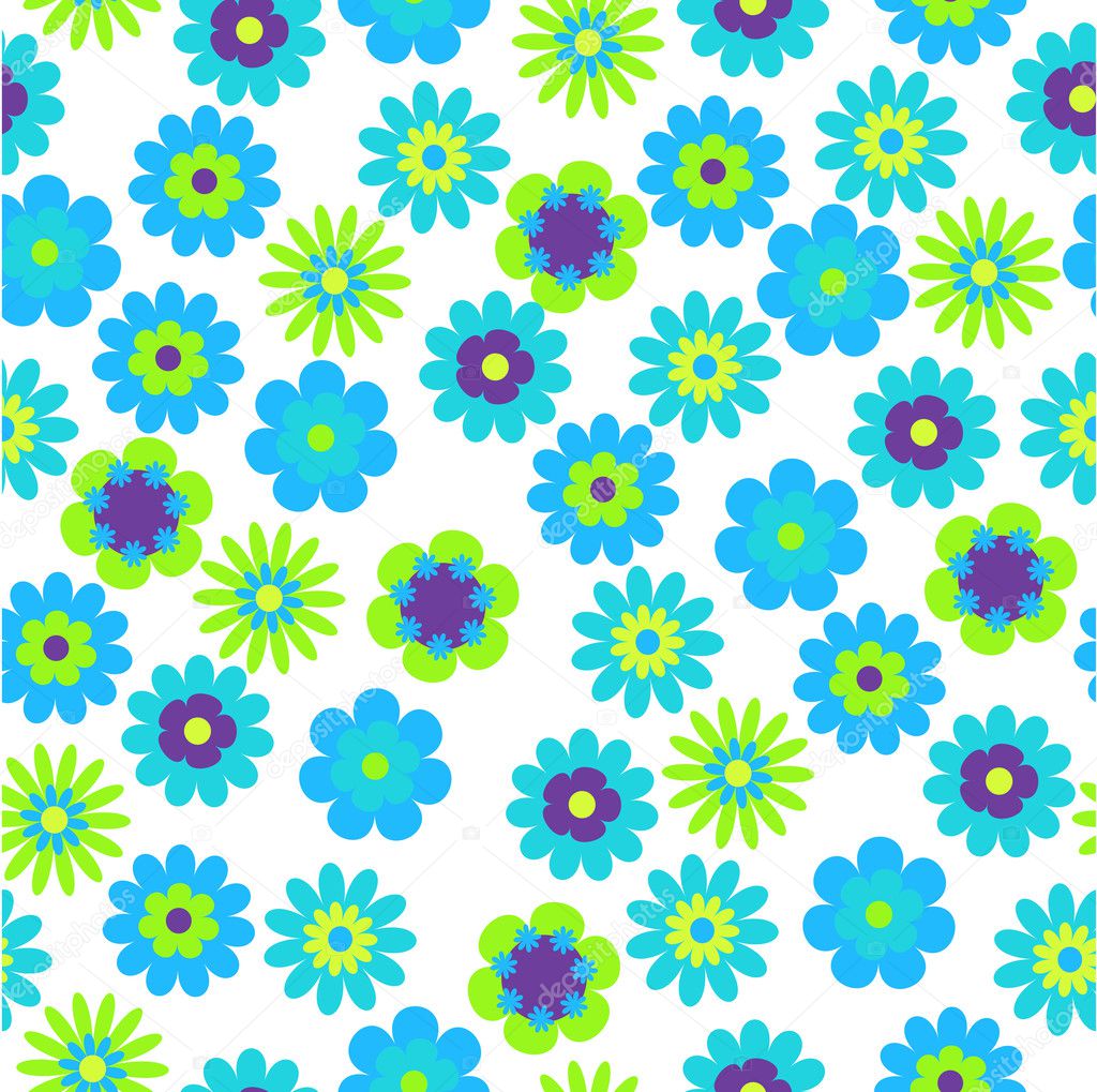 Vector seamless bright floral background