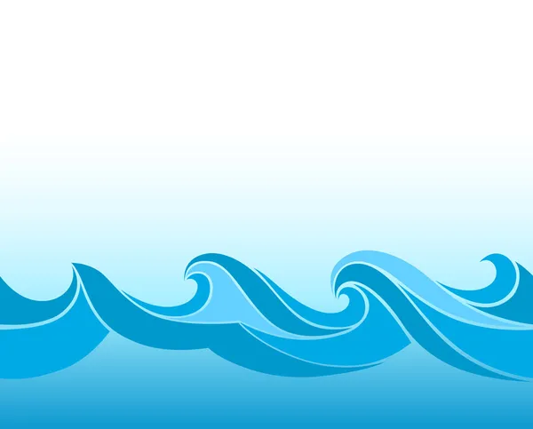 Fondo azul con ondas estilizadas — Vector de stock