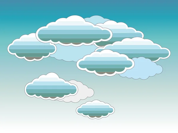 Στυλιζαρισμένη μπλε σύννεφα — Διανυσματικό Αρχείο
