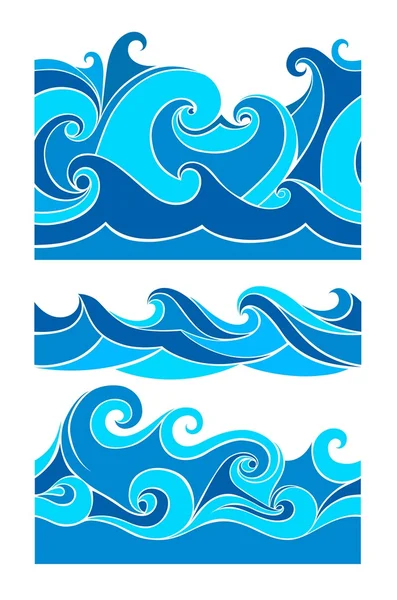 Set vektor waves — Stock Vector