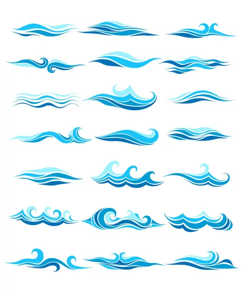 Set vektor waves — Stock Vector