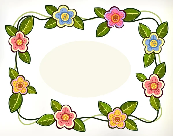 Flores y hojas — Vector de stock