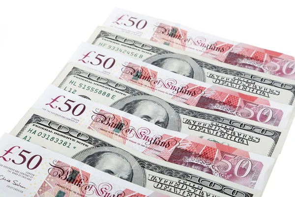 British curreny and Chinese currency — Stock Photo, Image