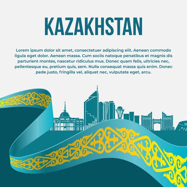 Kazahsztán Függetlenség Napja Nemzeti Kulcsosház — Stock Vector