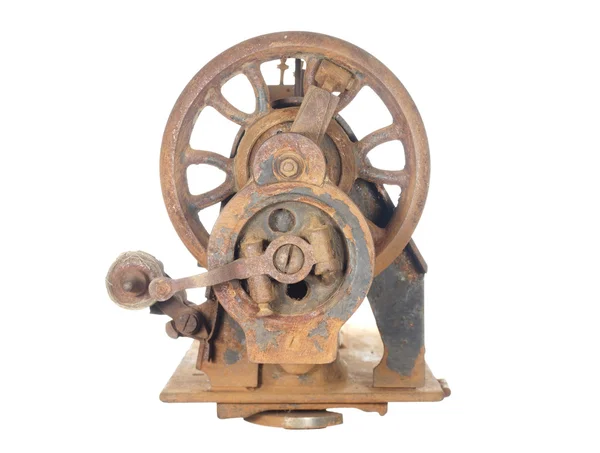 Esqueleto oxidado de una antigua máquina de coser . —  Fotos de Stock