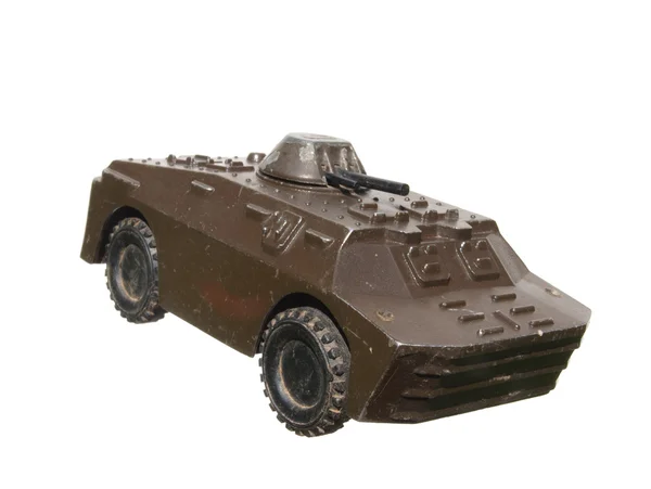 Vintage toy tank on white background — Stock Photo, Image