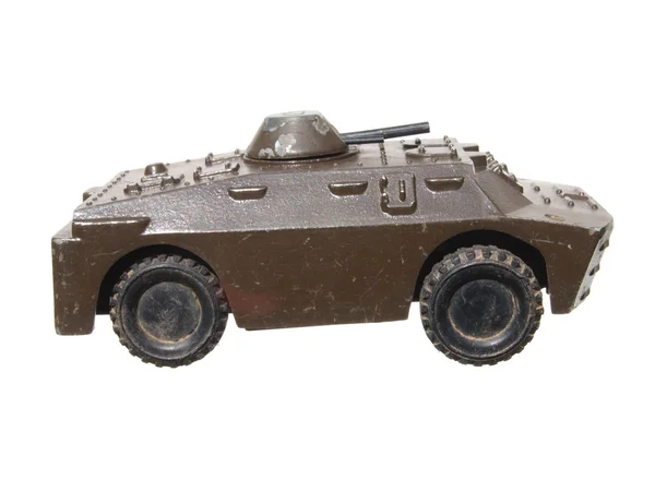 Vintage toy tank on white background — Stock Photo, Image