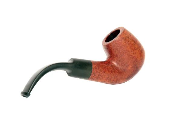 Brown patterned tobacco smoking pipe with clipping path — Stock Photo, Image