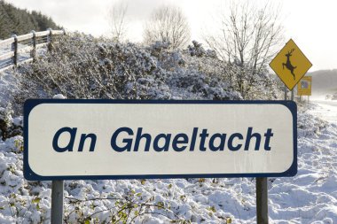 ghaeltacht işareti kar sahnesinde