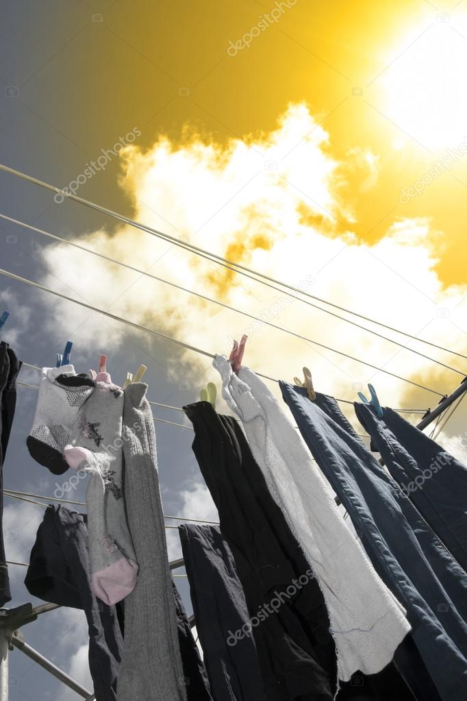 clothes on a washing line