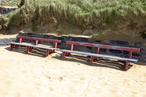 Ballybunion seaside benches — Stock Photo, Image