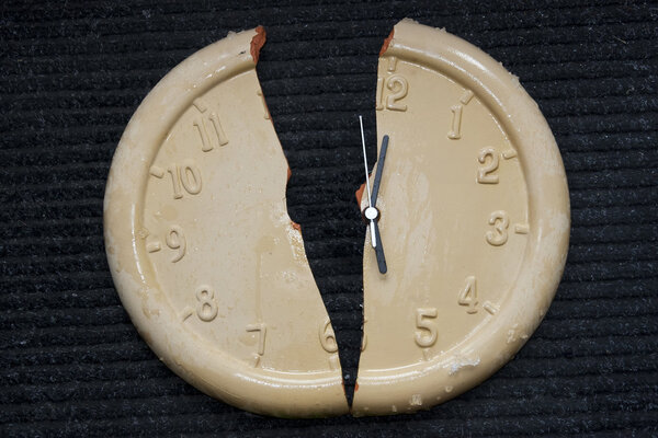 broken frozen clock face