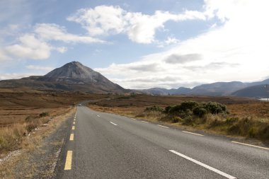 road to the Errigal mountains in county Donegal clipart
