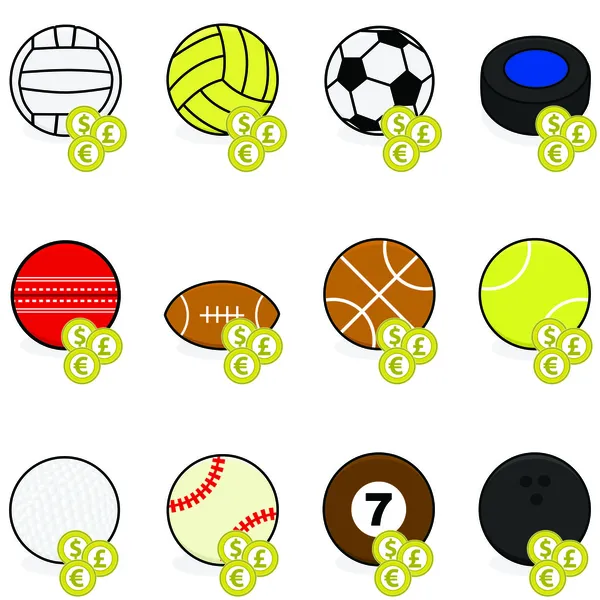 Deportes iconos de apuestas — Vector de stock