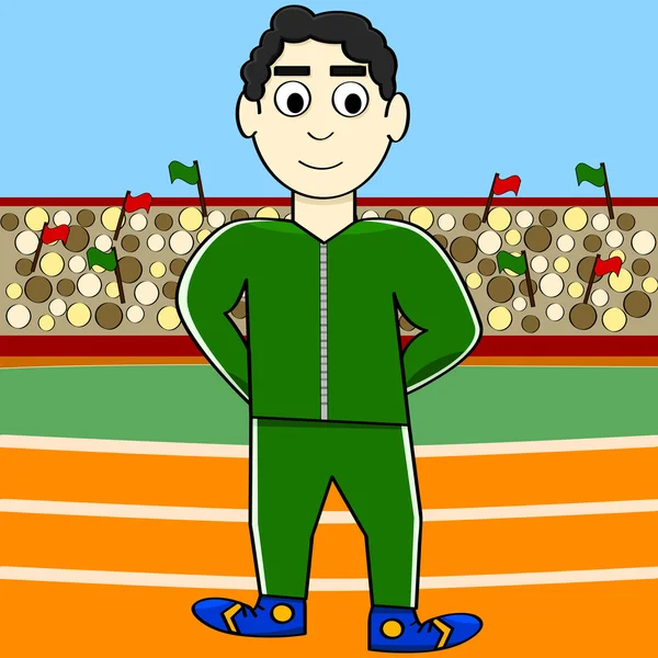 Atleta de desenhos animados — Vetor de Stock