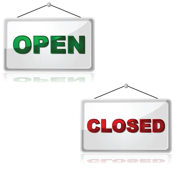 Open and closed signs — Stock Vector