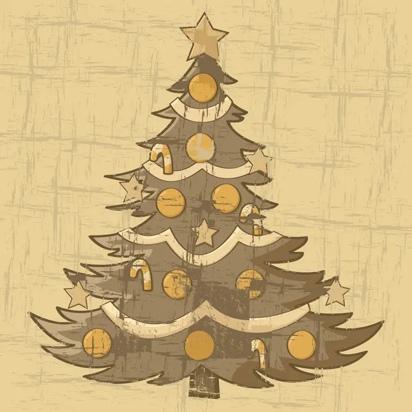 Vintage kerstboom — Stockvector