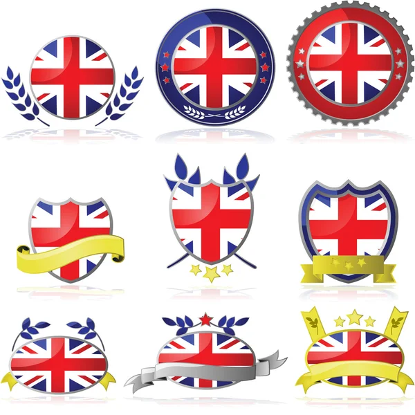 United Kingdom badges — Stock Vector