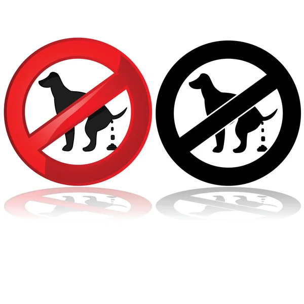 Pas de crotte de chien autorisée — Image vectorielle