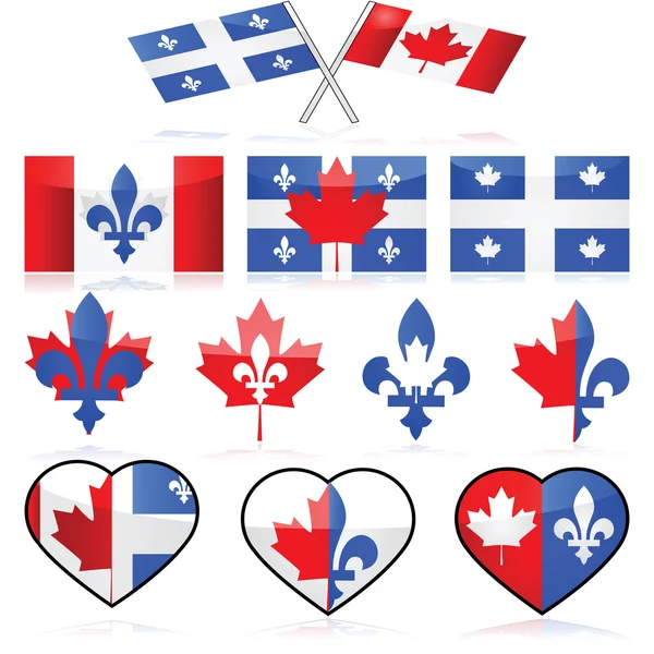 Canadá y Quebec — Vector de stock