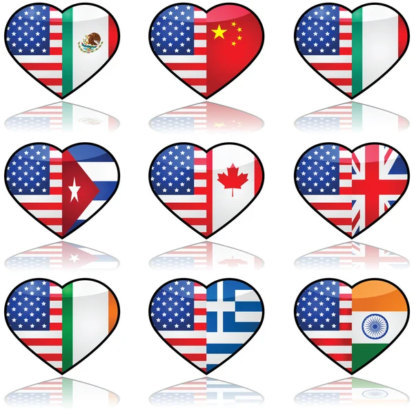 USA divided love — Stock Vector